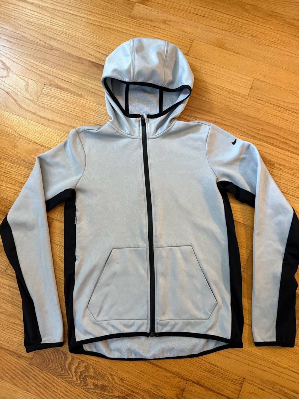 Nike Women’s Light Gray & Black Hooded Zip-Up Jacket